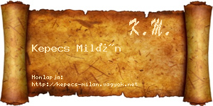 Kepecs Milán névjegykártya