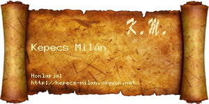 Kepecs Milán névjegykártya